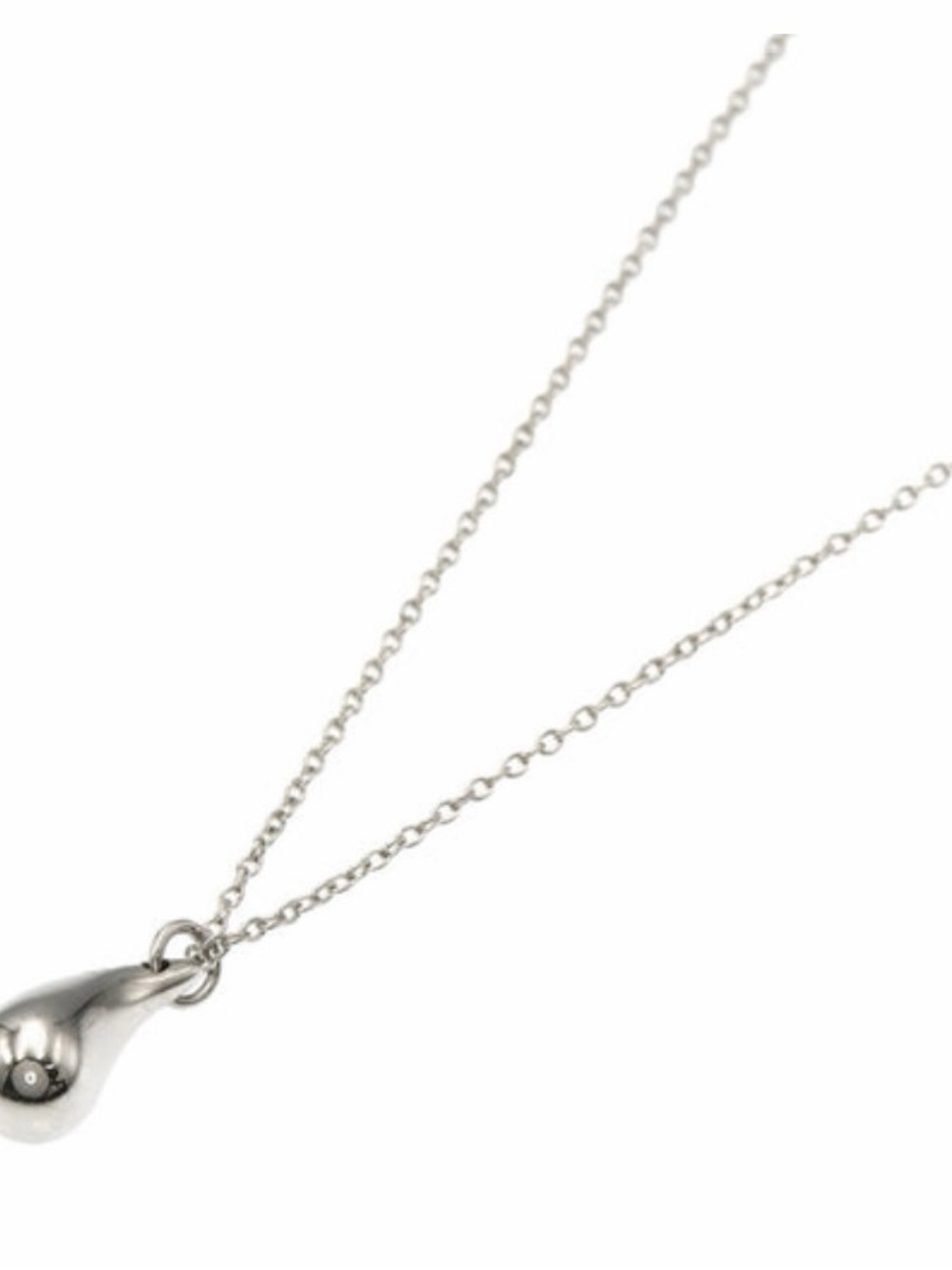 Authentic Tiffany & Co. Elsa Peretti Sterling Silver Teardrop Necklace & Box